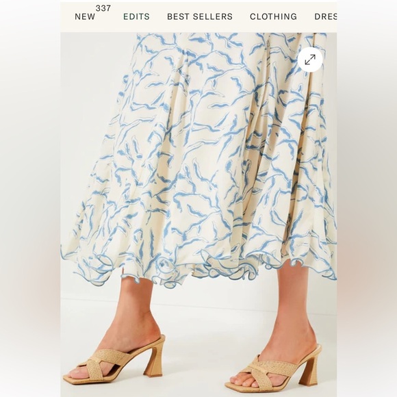 HYACINTH HOUSE Tuckernuck Cream & Blue Seaside Sabine Dress  Small - Picture 3 of 9